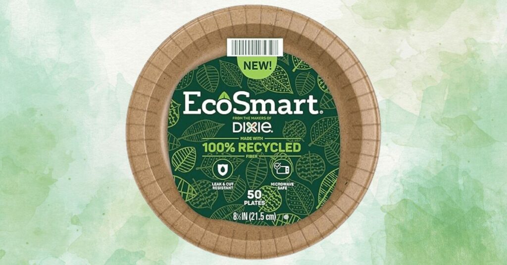 Dixie EcoSmart 100% Recycled Fiber Paper Plates